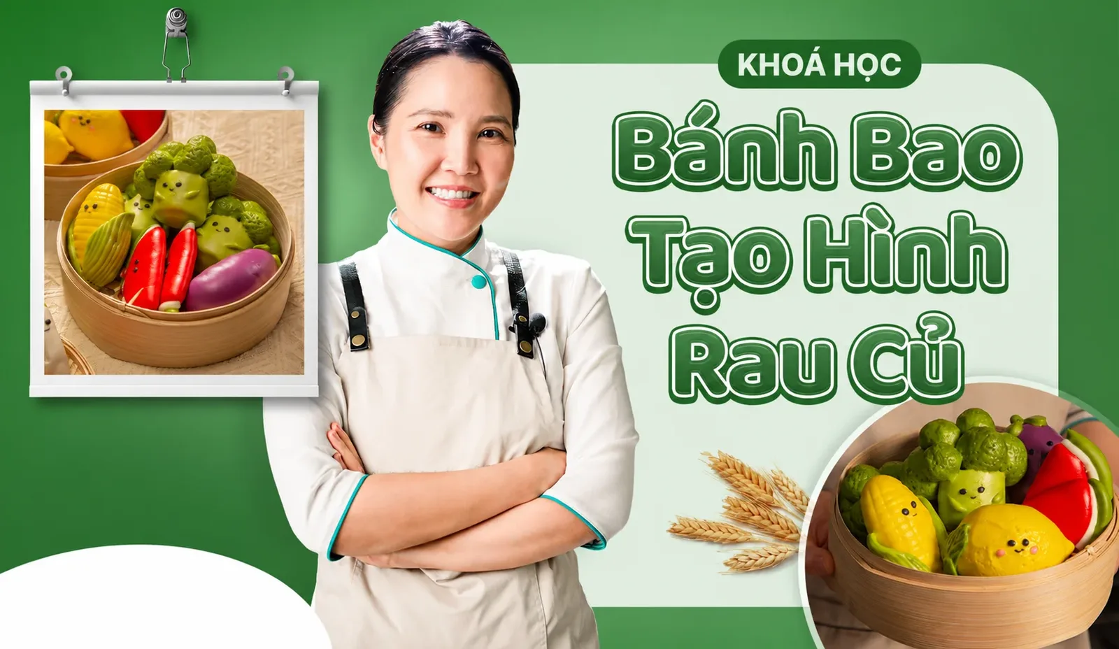 Khay bánh bao tạo hình rau củ: cà rốt, bí ngô, củ dền dễ thương | lopbanh.vn bởi cô Ngọc Bao Lành
