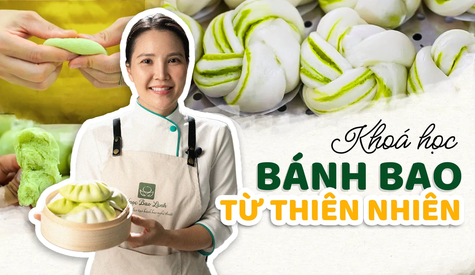 Bánh bao màu thiên nhiên rực rỡ từ rau củ — lopbanh.vn bởi cô Ngọc Bao Lành